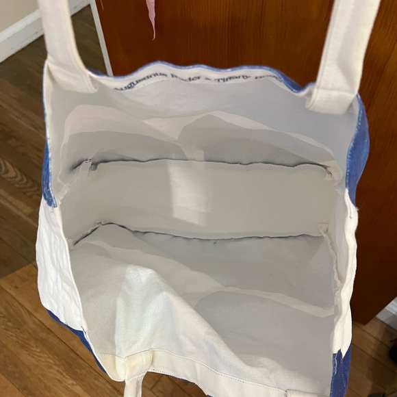 Augustinus Bader x Tiffany Bouelle EUC tote canvas shoulder bag blue white - Picture 6 of 10
